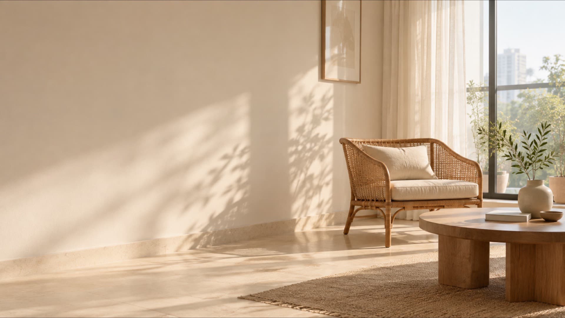 A calm sunlit living room in a Bengaluru home